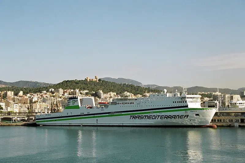 Port of Palma de Mallorca with the cathedral in the background
